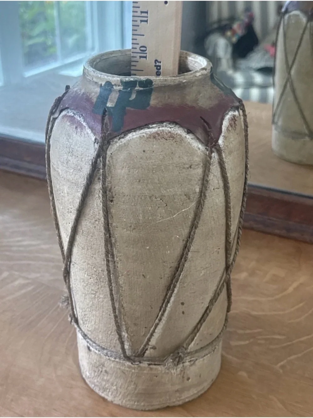 VTG Southwestern Hand-painted Hide Clay Vase